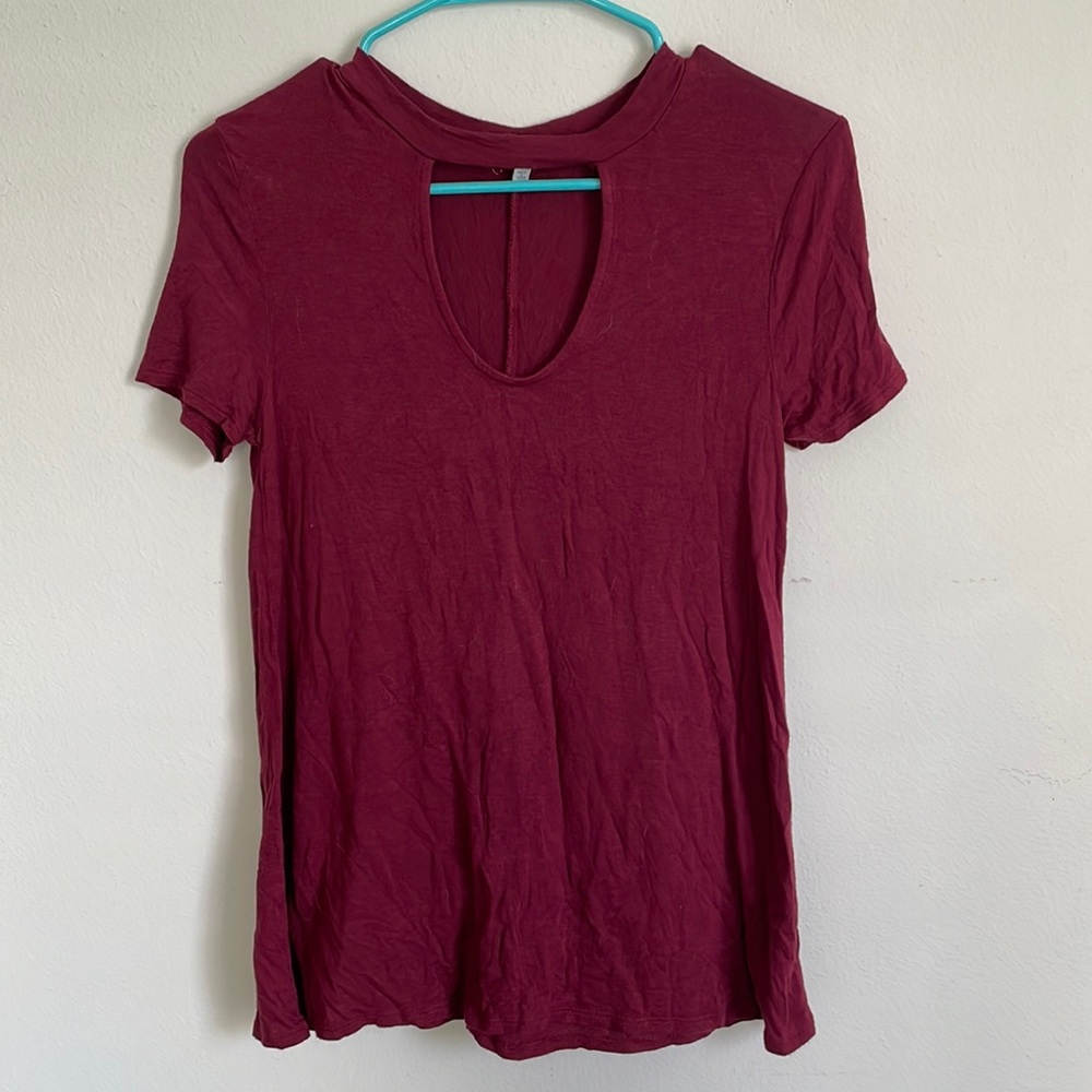 Charlotte Russe Keyhole Neckline T-Shirt